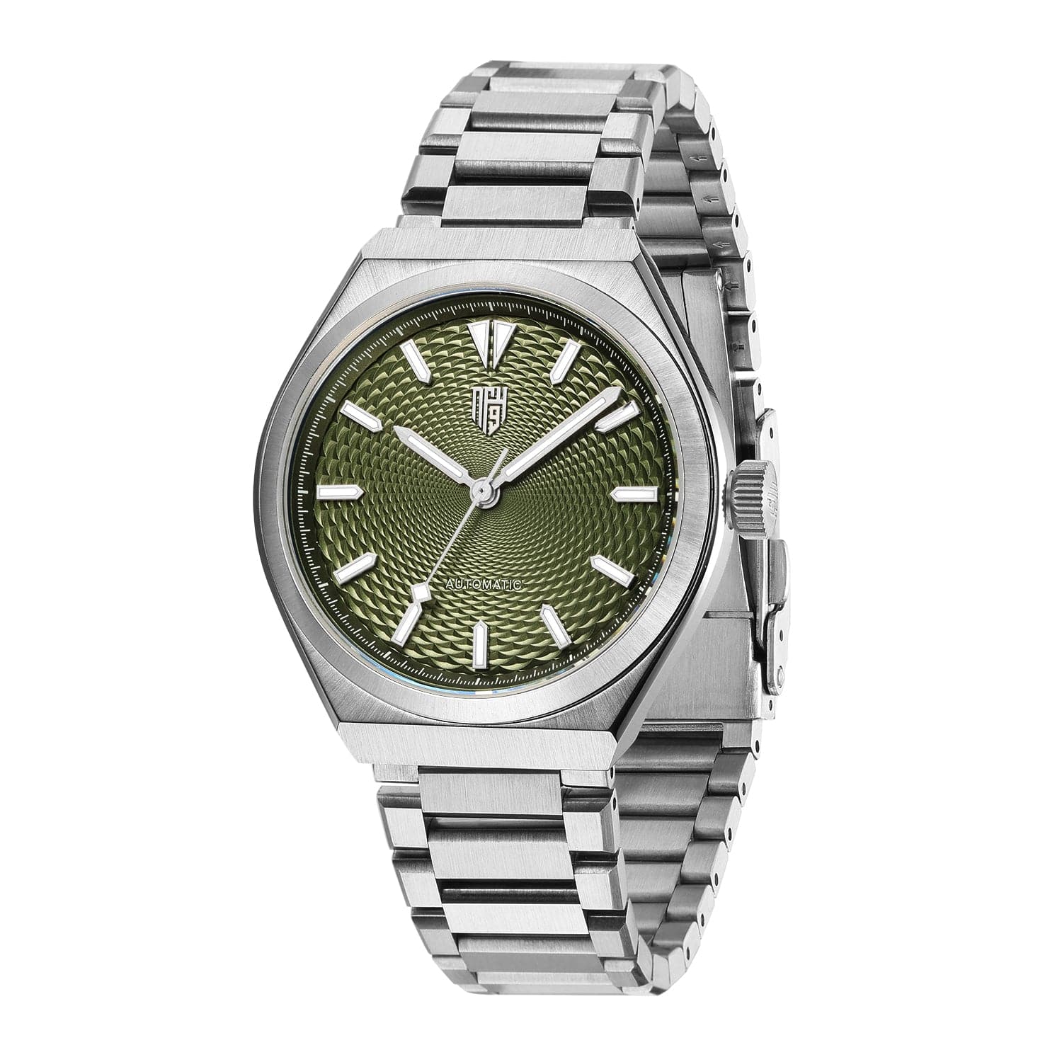 Successor 2- Stainless Steel/Olive Green Dial - Nine Four Watches