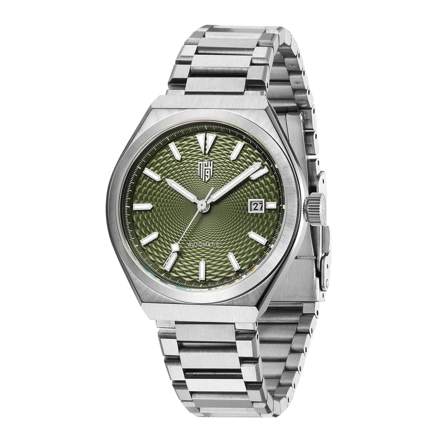 Successor 2- Stainless Steel/Olive Green Dial (Date) - Nine Four Watches