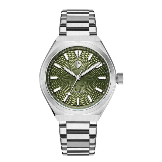 Successor 2- Stainless Steel/Olive Green Dial - Nine Four Watches